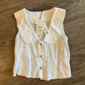 Zara Talla Linen Blouse- Never Worn